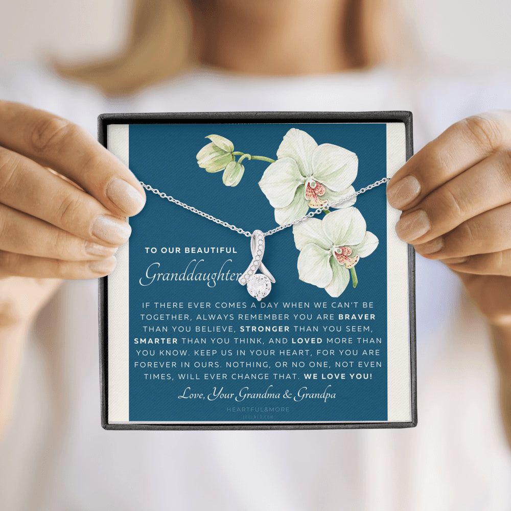 ALLURING BEAUTY Necklace, Gift for Granddaughter from Grandma & Grandpa, To Our Granddaughter, Live Your Dreams, Birthday, Graduation, Christmas