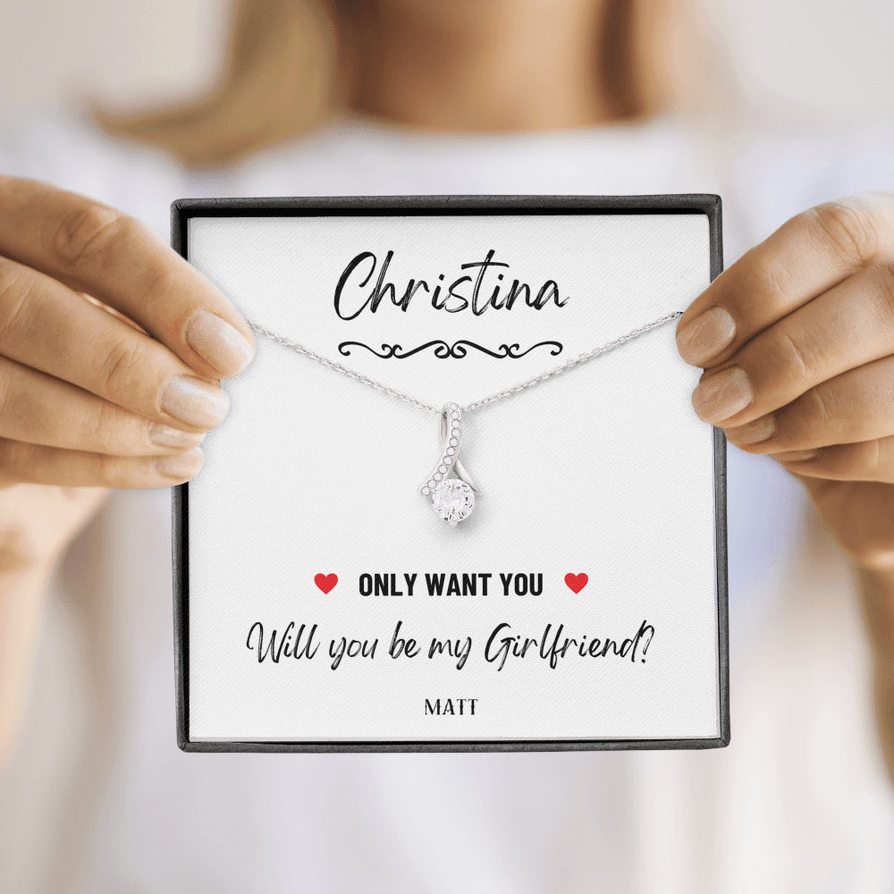 Girlfriend Proposal Ideas, Will You Be My Girlfriend Gift, Asking Out Girlfriend, Will You Be My Girlfriend Proposal Necklace