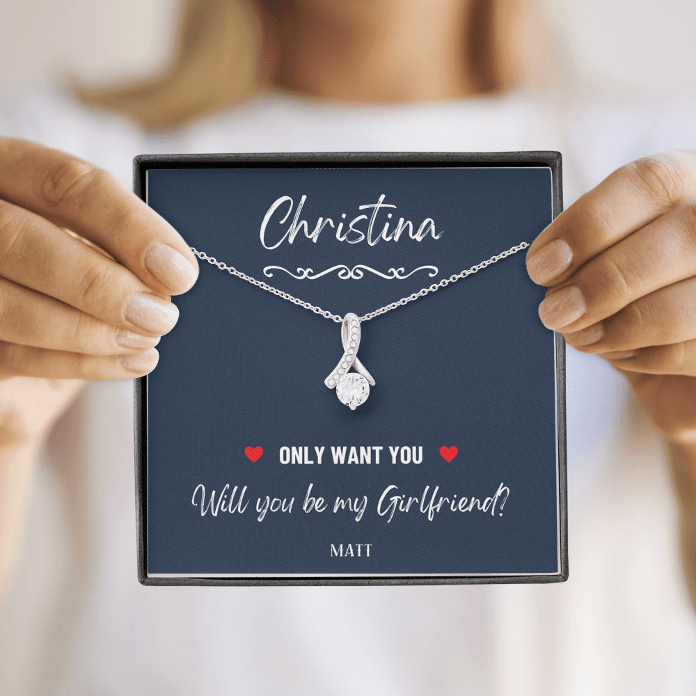 Girlfriend Proposal Ideas, Will You Be My Girlfriend Gift, Asking Out Girlfriend, Will You Be My Girlfriend Proposal Necklace