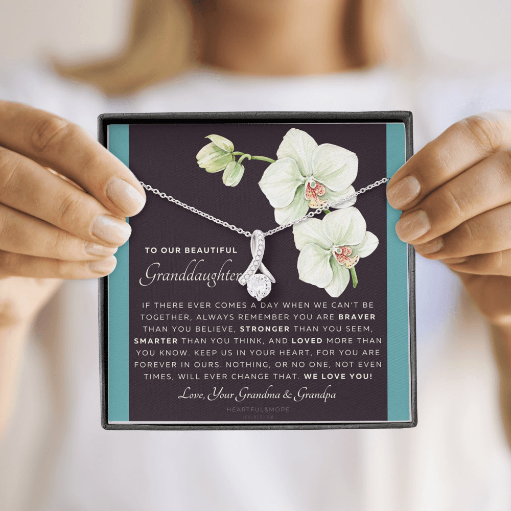 ALLURING BEAUTY Necklace, Gift for Granddaughter from Grandma & Grandpa, To Our Granddaughter, Live Your Dreams, Birthday, Graduation, Christmas