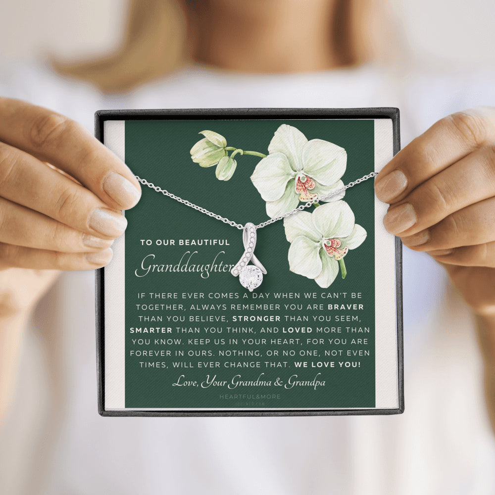 ALLURING BEAUTY Necklace, Gift for Granddaughter from Grandma & Grandpa, To Our Granddaughter, Live Your Dreams, Birthday, Graduation, Christmas