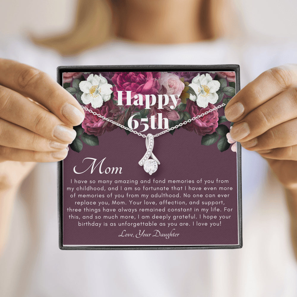 Mother's 65th Birthday Gift | Gift for Mom on her birthday | Gift For Mom from Daughter | Mom Necklace | Best Mom Gift Message Card