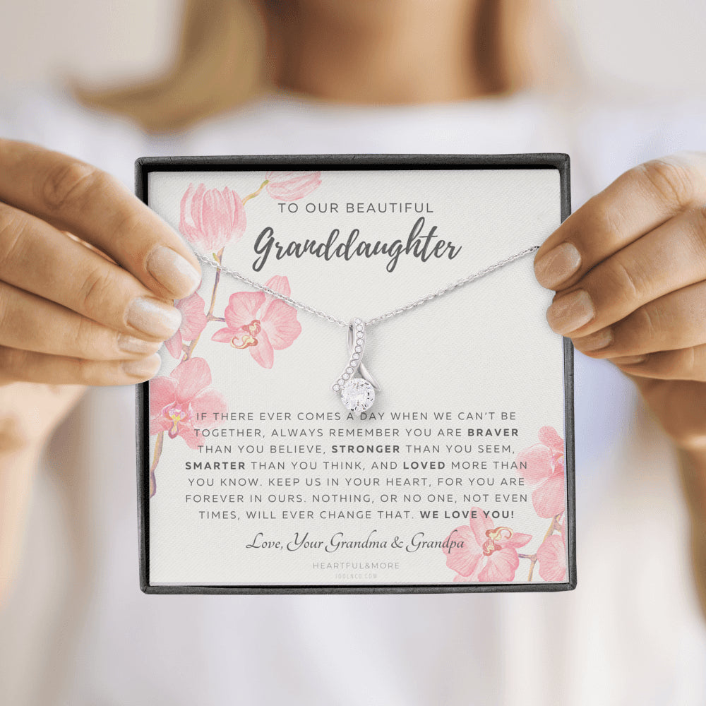 ALLURING BEAUTY Necklace, Gift for Granddaughter from Grandma & Grandpa, To Our Granddaughter, Live Your Dreams, Birthday, Graduation, Christmas