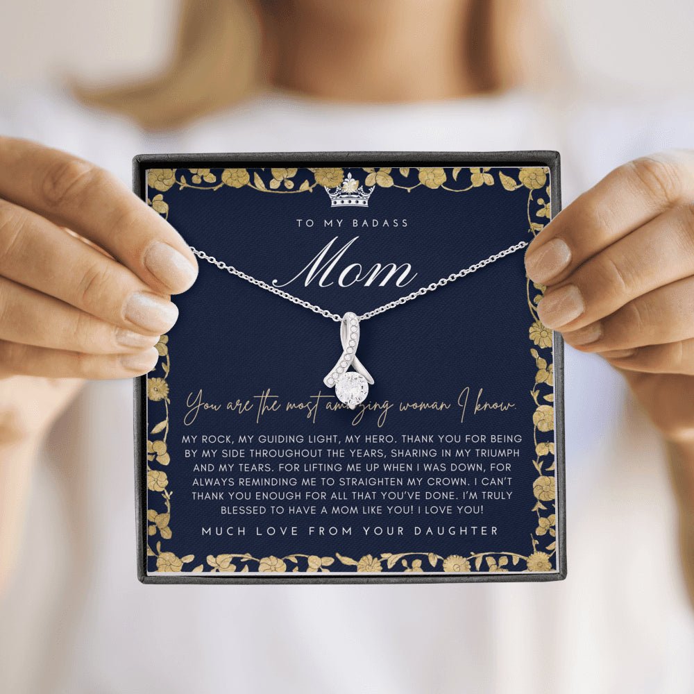 ALLURING BEAUTY necklace | Badass Mom Gift | To My Badass Mom Necklace | Mother’s Day Gift | Daughter to Mom Gift | Gift from Daughter to Mom on Wedding Day | Mom gift