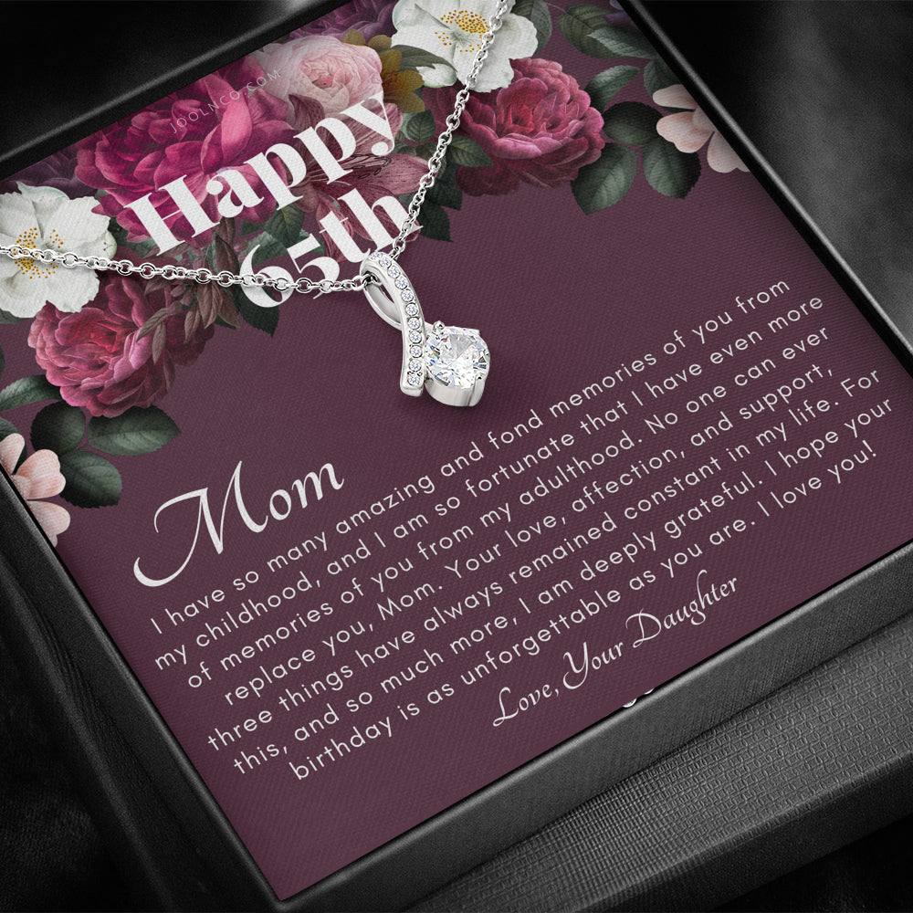 Mother's 65th Birthday Gift | Gift for Mom on her birthday | Gift For Mom from Daughter | Mom Necklace | Best Mom Gift Message Card