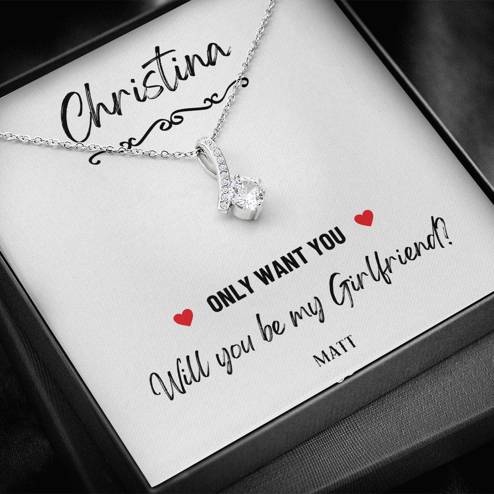 Girlfriend Proposal Ideas, Will You Be My Girlfriend Gift, Asking Out Girlfriend, Will You Be My Girlfriend Proposal Necklace