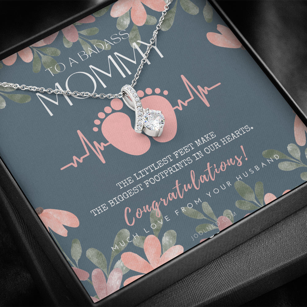 Gift for Pregnant Wife | Mom to be gift | New Mommy Necklace | To Mommy to be | New Mom Jewelry | Badass New Mommy | ALLURING BEAUTY | Badass Wife Gift