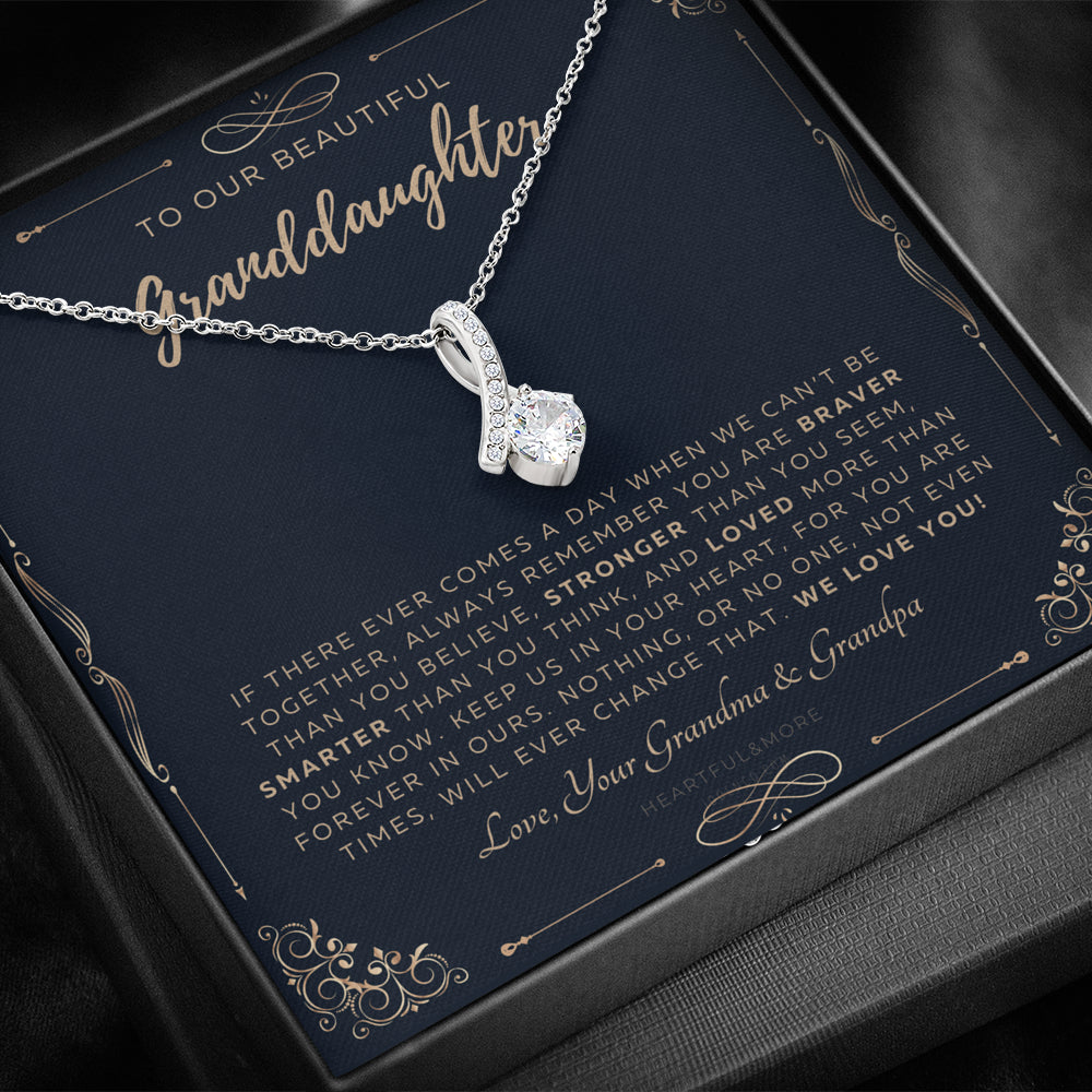 ALLURING BEAUTY Necklace, Gift for Granddaughter from Grandma & Grandpa, To Our Granddaughter, Live Your Dreams, Birthday, Graduation, Christmas