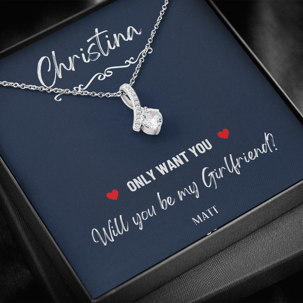 Girlfriend Proposal Ideas, Will You Be My Girlfriend Gift, Asking Out Girlfriend, Will You Be My Girlfriend Proposal Necklace
