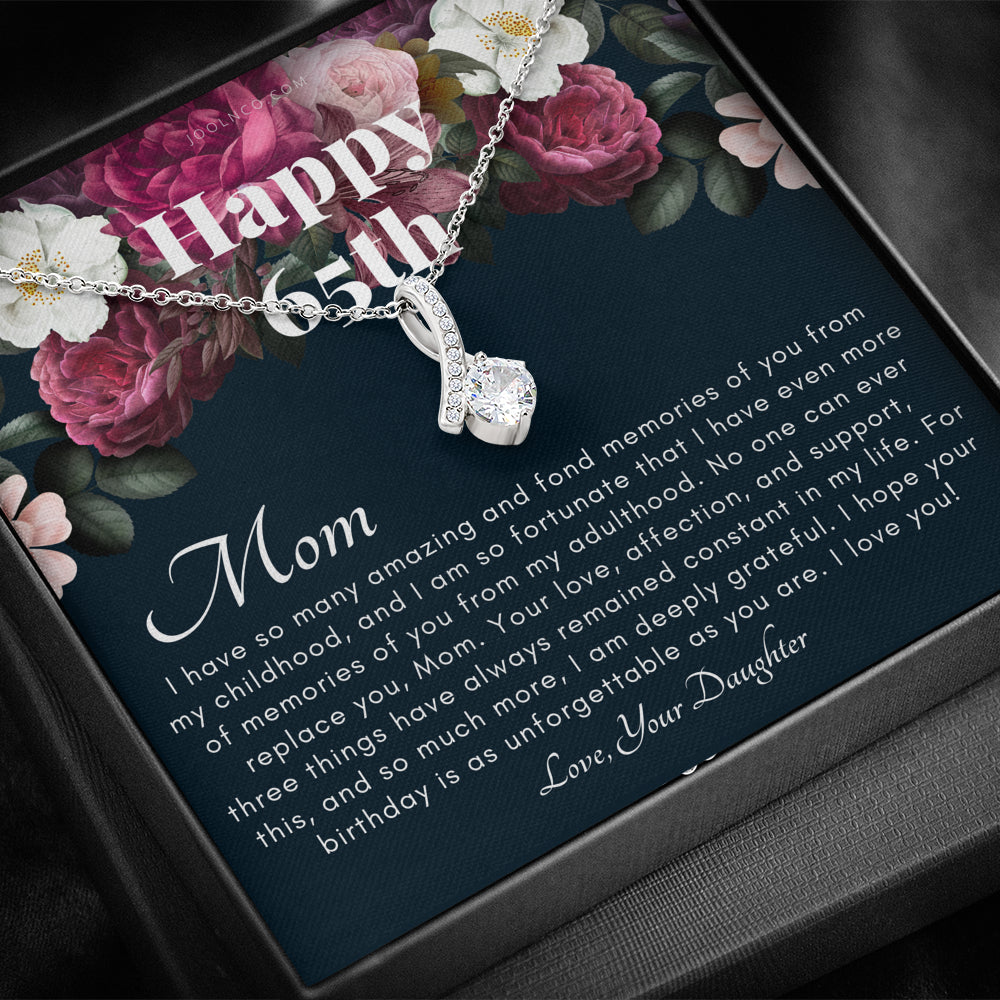 Mother's 65th Birthday Gift | Gift for Mom on her birthday | Gift For Mom from Daughter | Mom Necklace | Best Mom Gift Message Card