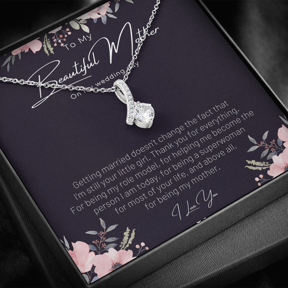 Gift for Mom on Wedding Day, Gift for Mom on Wedding Day, Mother of the Bride Necklace, Bride to Mom Gift, Wedding Gift for Mom