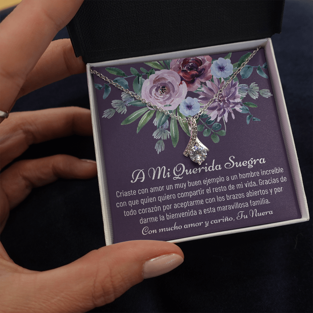Suegra Necklace Gift, Spanish Mother In Law Gift from Daughter In Law, Regalo Para Mi Suegra,Nuera A Suegra Cumpleaños De La Suegra,Jewelry