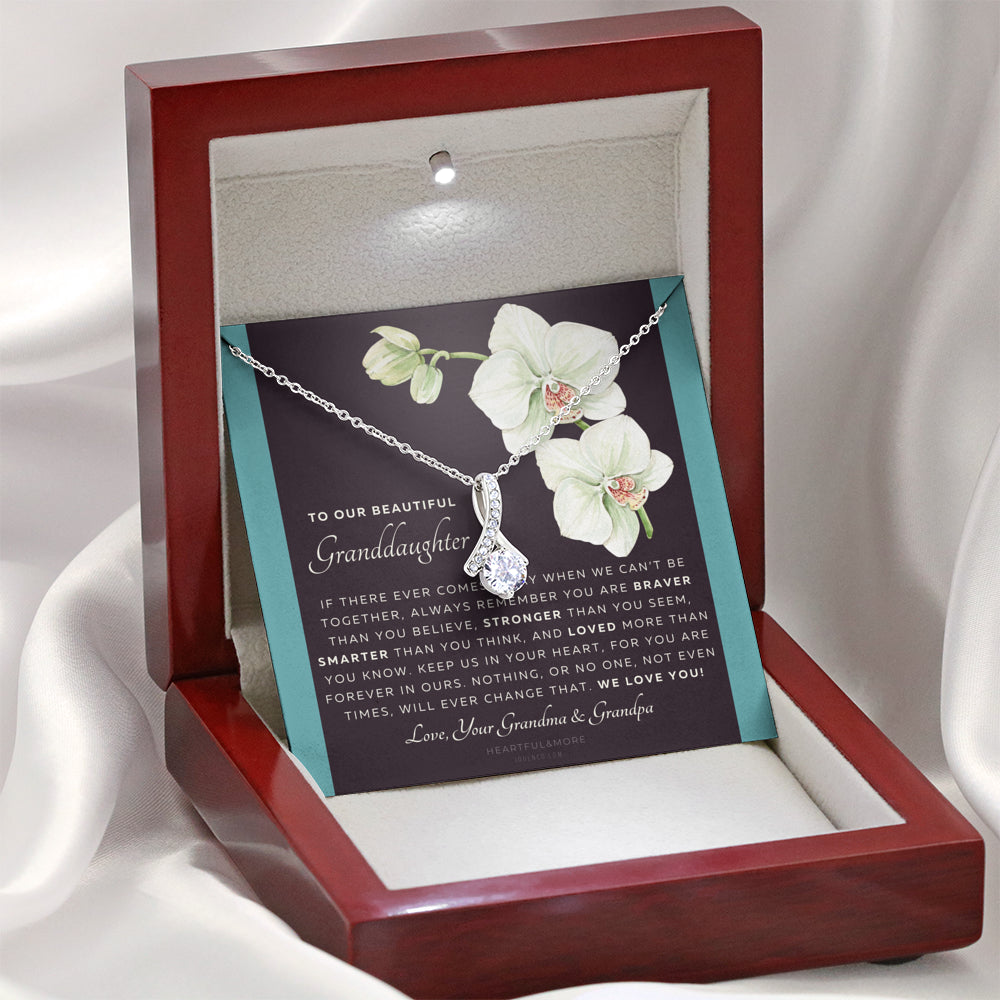 ALLURING BEAUTY Necklace, Gift for Granddaughter from Grandma & Grandpa, To Our Granddaughter, Live Your Dreams, Birthday, Graduation, Christmas