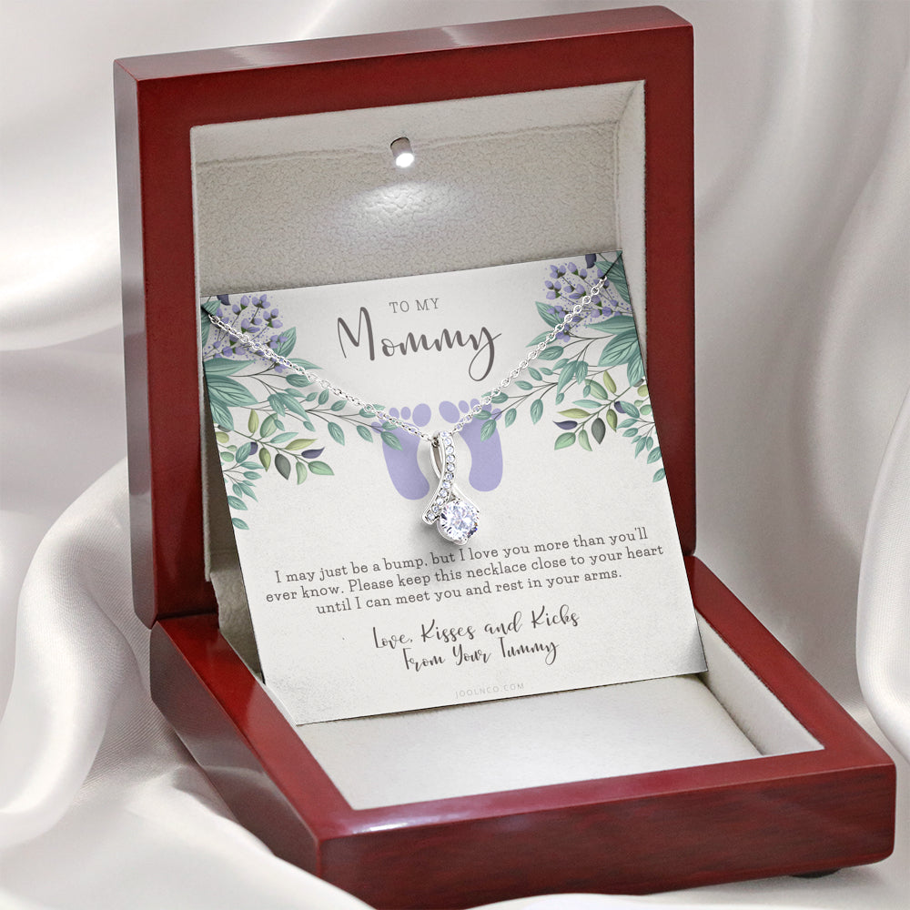 ALLURING BEAUTY Necklace | Mom to be gift | New Mommy Gift Necklace | Pregnant Wife Gift | I May Just Be A Bump But I Love You | To mummy from bump | To Mommy to be