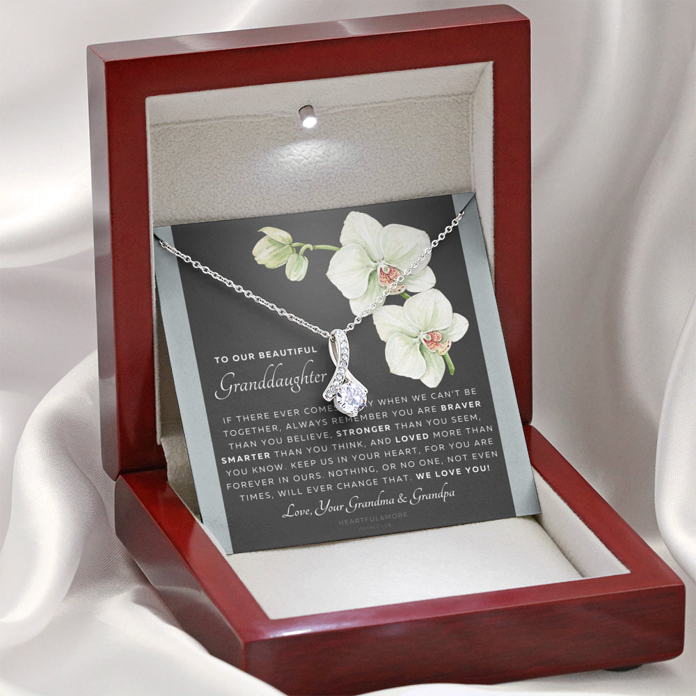 ALLURING BEAUTY Necklace, Gift for Granddaughter from Grandma & Grandpa, To Our Granddaughter, Live Your Dreams, Birthday, Graduation, Christmas