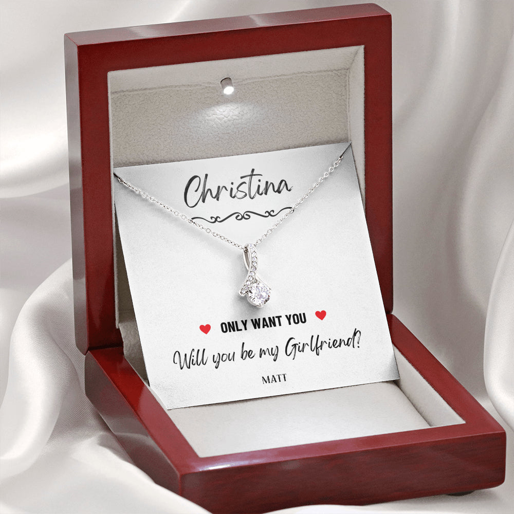 Girlfriend Proposal Ideas, Will You Be My Girlfriend Gift, Asking Out Girlfriend, Will You Be My Girlfriend Proposal Necklace