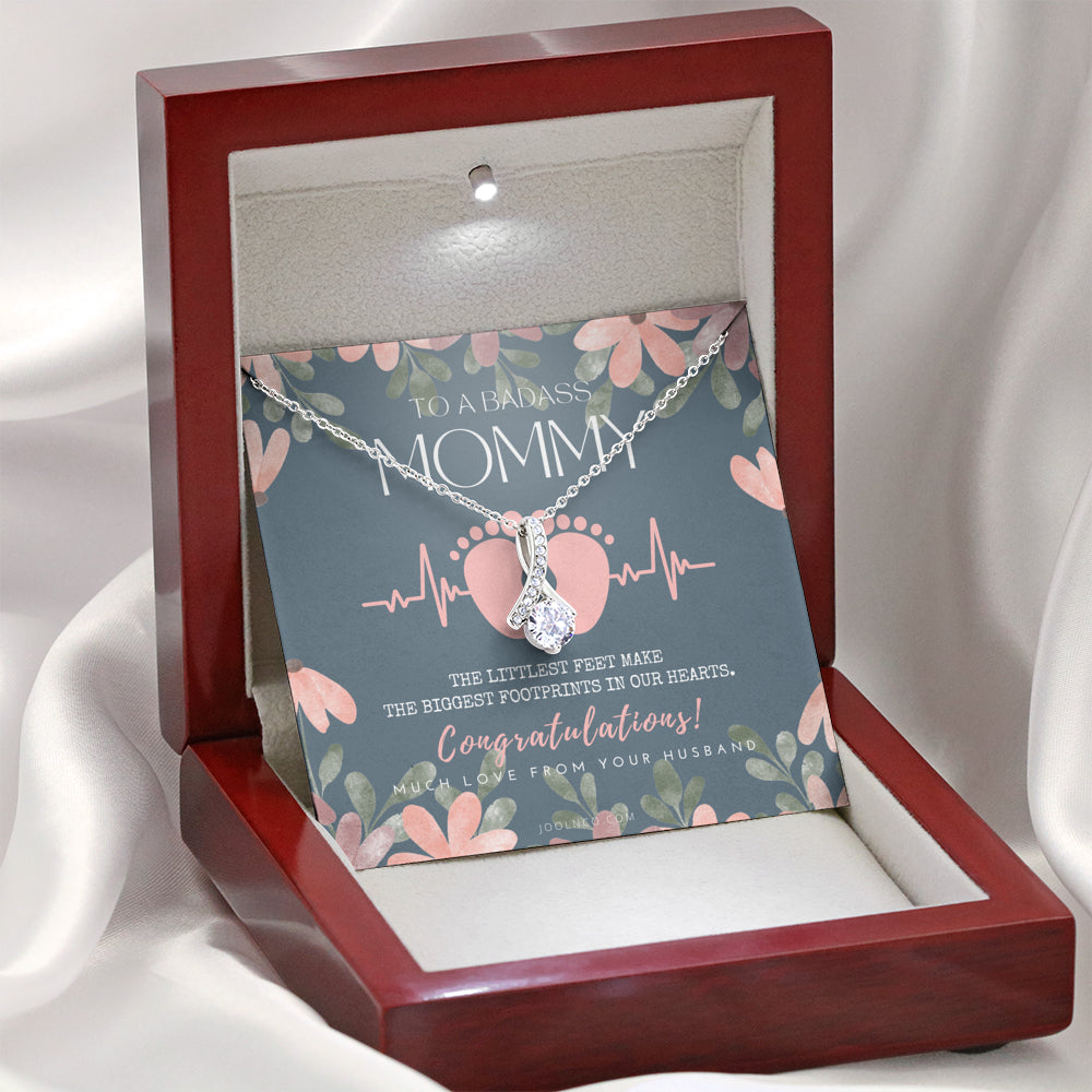 Gift for Pregnant Wife | Mom to be gift | New Mommy Necklace | To Mommy to be | New Mom Jewelry | Badass New Mommy | ALLURING BEAUTY | Badass Wife Gift