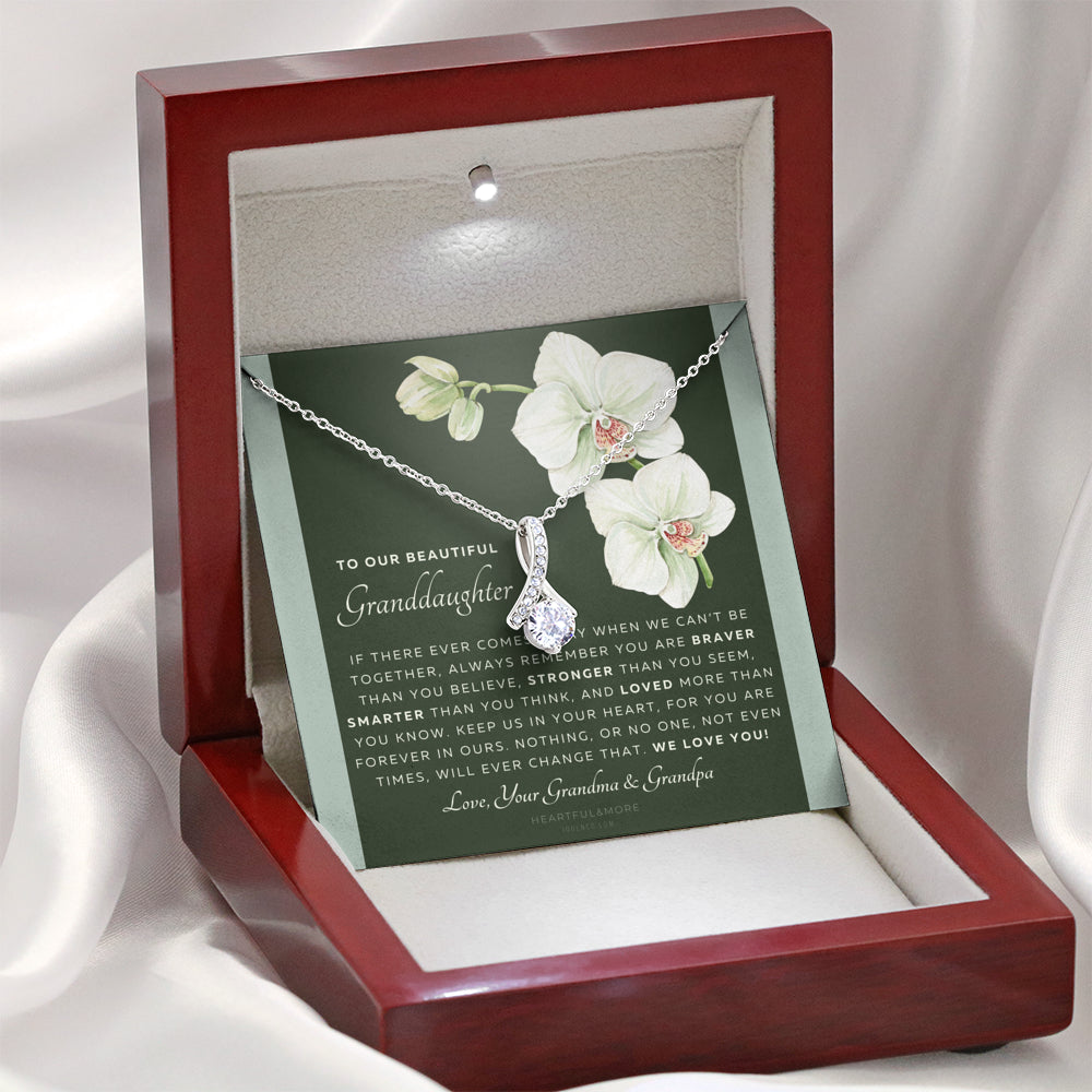 ALLURING BEAUTY Necklace, Gift for Granddaughter from Grandma & Grandpa, To Our Granddaughter, Live Your Dreams, Birthday, Graduation, Christmas