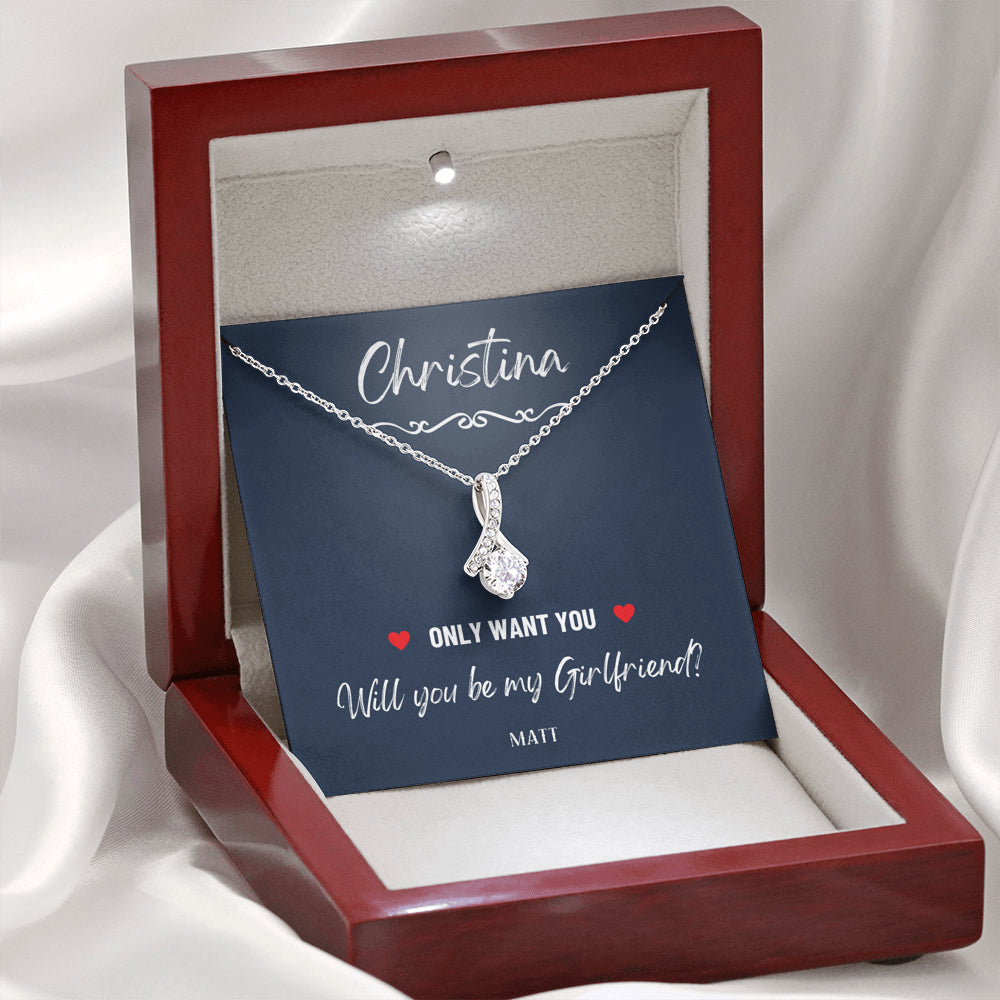 Girlfriend Proposal Ideas, Will You Be My Girlfriend Gift, Asking Out Girlfriend, Will You Be My Girlfriend Proposal Necklace