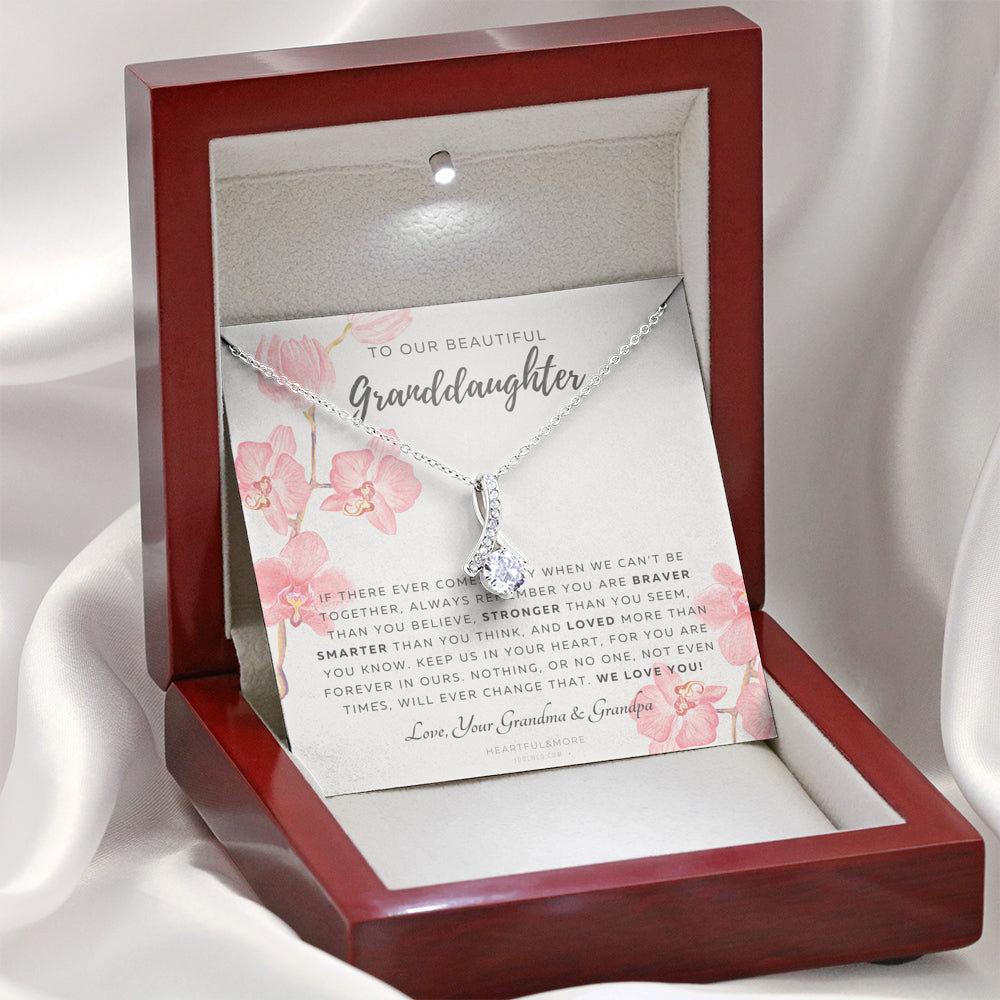 ALLURING BEAUTY Necklace, Gift for Granddaughter from Grandma & Grandpa, To Our Granddaughter, Live Your Dreams, Birthday, Graduation, Christmas