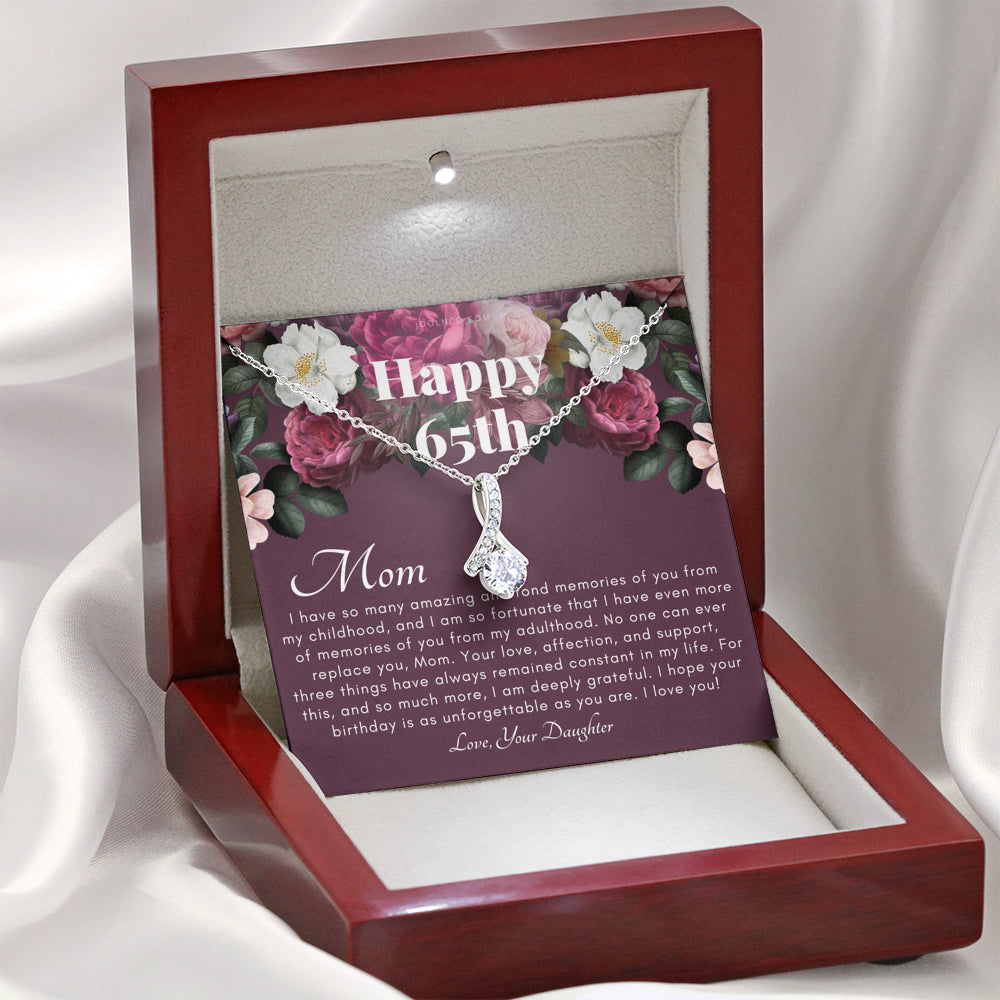 Mother's 65th Birthday Gift | Gift for Mom on her birthday | Gift For Mom from Daughter | Mom Necklace | Best Mom Gift Message Card
