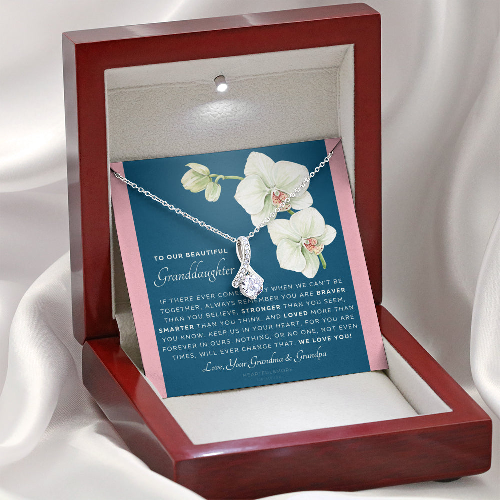 ALLURING BEAUTY Necklace, Gift for Granddaughter from Grandma & Grandpa, To Our Granddaughter, Live Your Dreams, Birthday, Graduation, Christmas