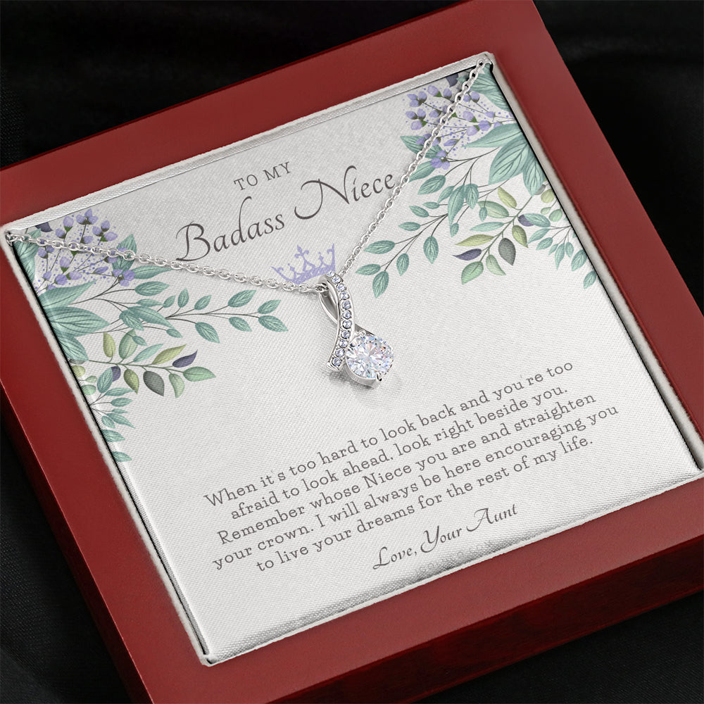 ALLURING BEAUTY Necklace, To My Badass Niece, Straighten Your Crown Necklace, Aunt Niece Necklace, Niece Birthday Gift, Niece Graduation Gift