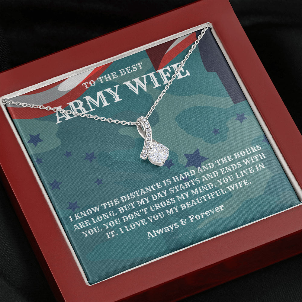 Army Wife Gift, Military Gift Wife, To The Best Army Wife In The World, Army Jewelry, Deployment Necklace, Deployment Gift, Gift for Army Wife