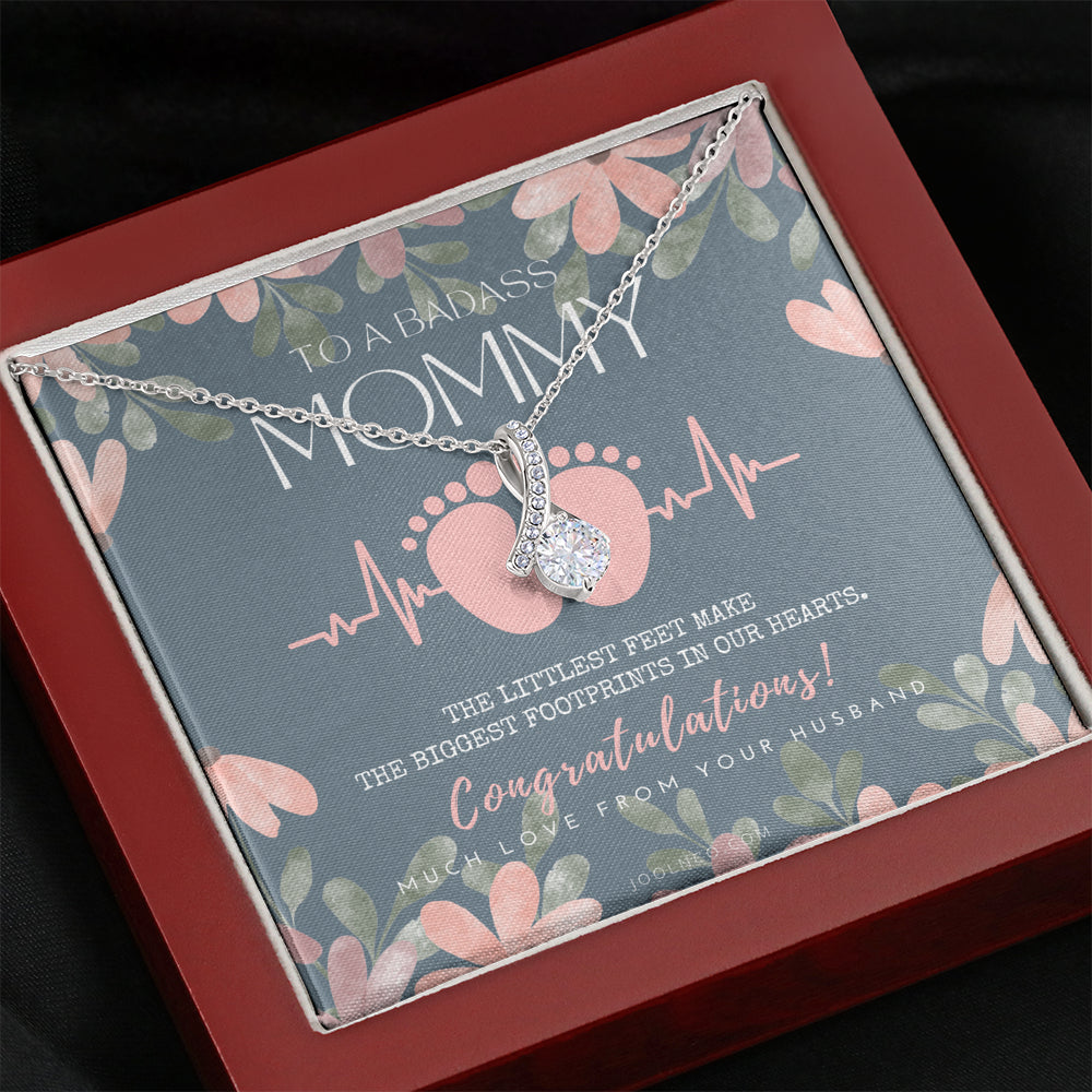 Gift for Pregnant Wife | Mom to be gift | New Mommy Necklace | To Mommy to be | New Mom Jewelry | Badass New Mommy | ALLURING BEAUTY | Badass Wife Gift