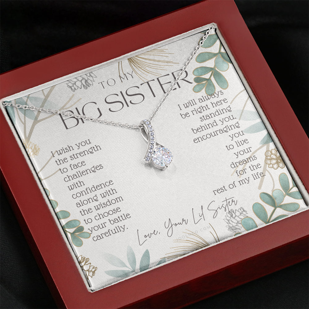 ALLURING BEAUTY Necklace, To My Sister, Live Your Dreams, Gift for Big Sister from Little Sister, Sister Birthday, Graduation, Christmas Present