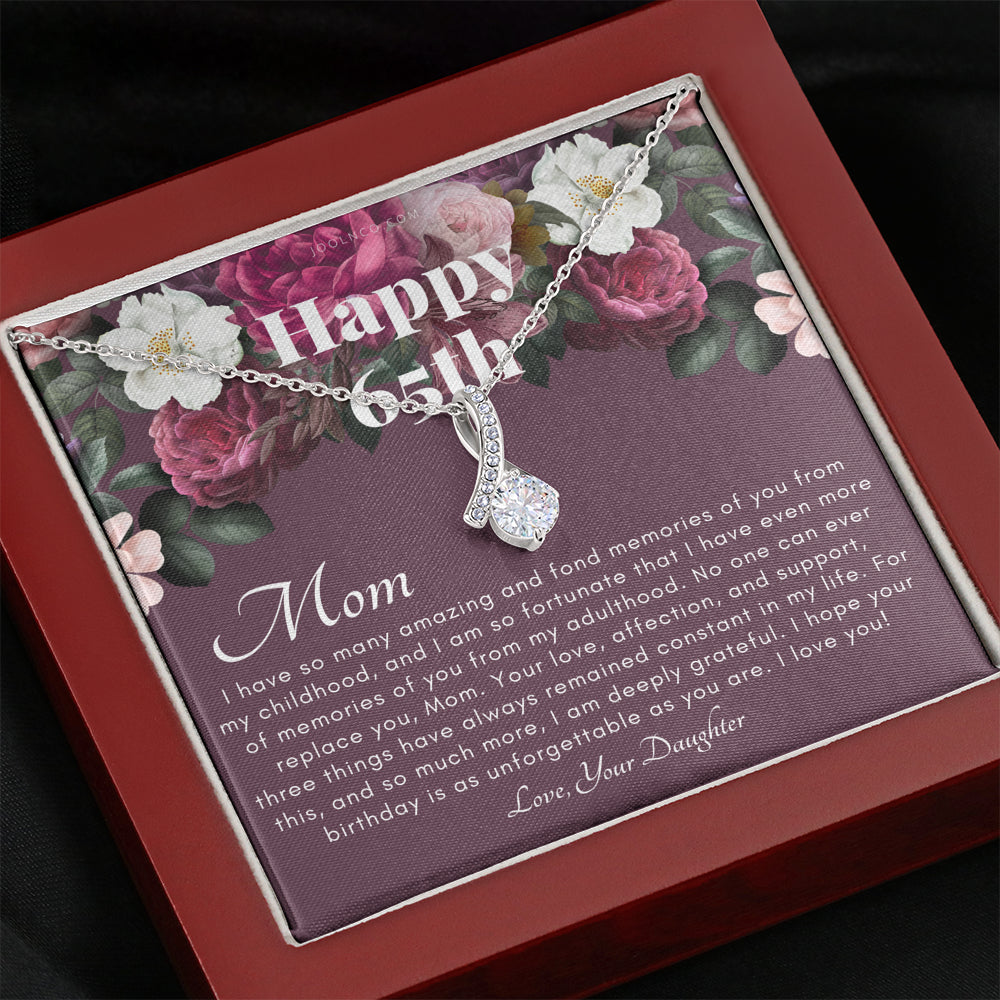 Mother's 65th Birthday Gift | Gift for Mom on her birthday | Gift For Mom from Daughter | Mom Necklace | Best Mom Gift Message Card