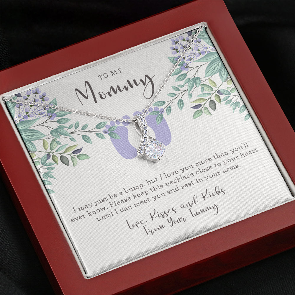 ALLURING BEAUTY Necklace | Mom to be gift | New Mommy Gift Necklace | Pregnant Wife Gift | I May Just Be A Bump But I Love You | To mummy from bump | To Mommy to be