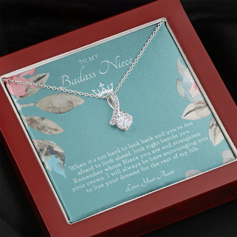 ALLURING BEAUTY Necklace, To My Badass Niece, Straighten Your Crown Necklace, Aunt Niece Necklace, Niece Birthday Gift, Niece Graduation Gift