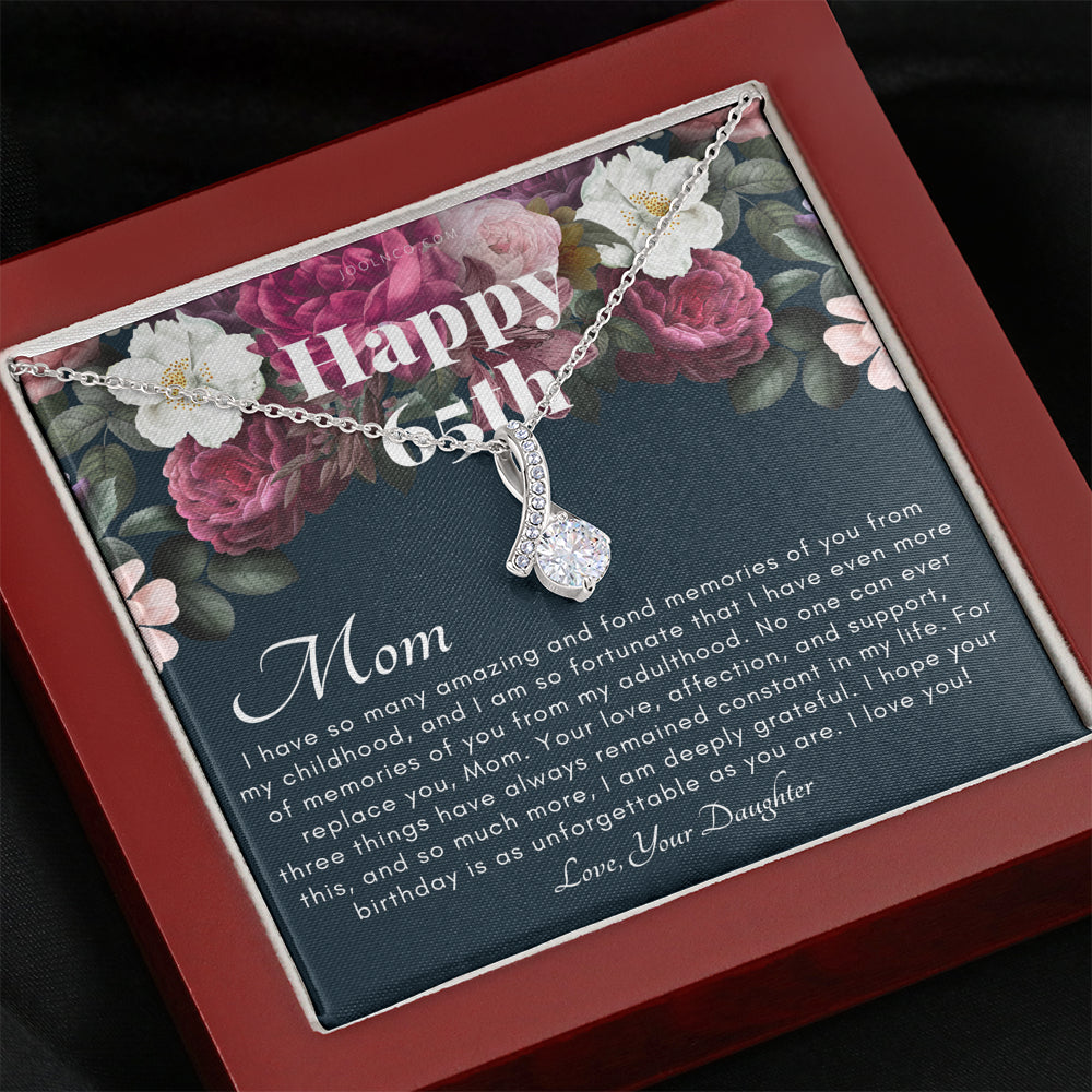 Mother's 65th Birthday Gift | Gift for Mom on her birthday | Gift For Mom from Daughter | Mom Necklace | Best Mom Gift Message Card