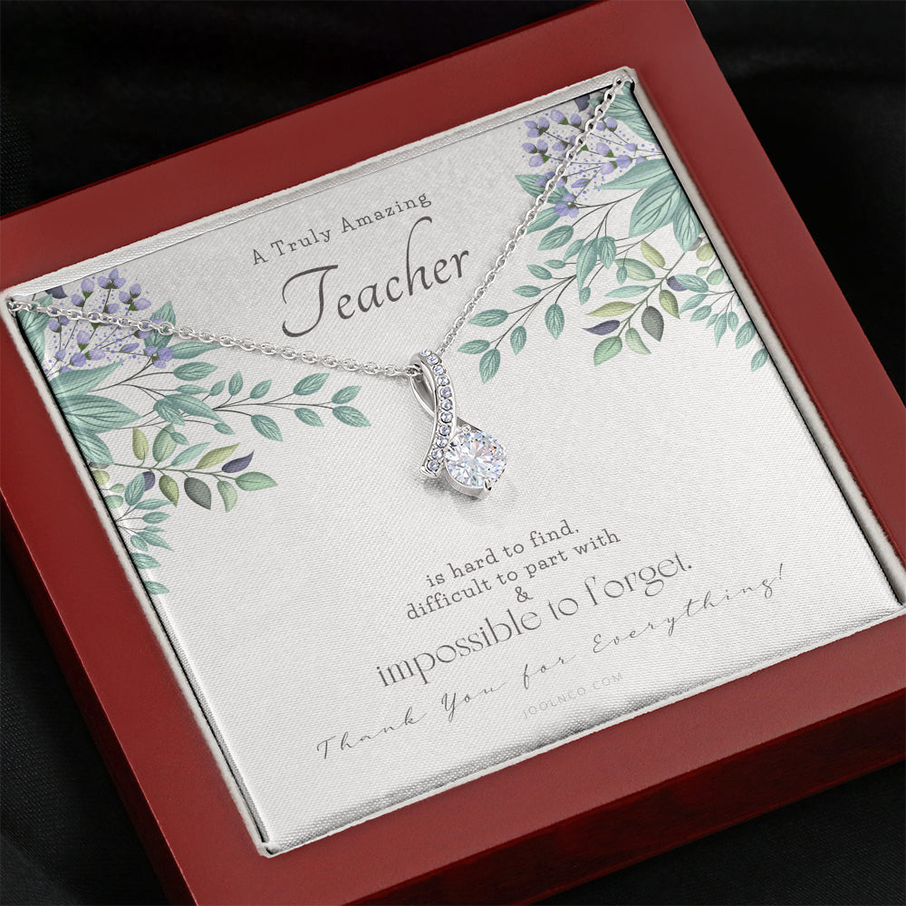 Teacher Gift, Gift for Teacher Necklace, A Truly Amazing Teacher Appreciation Gift, Gorgeous Heart Necklace for Teacher