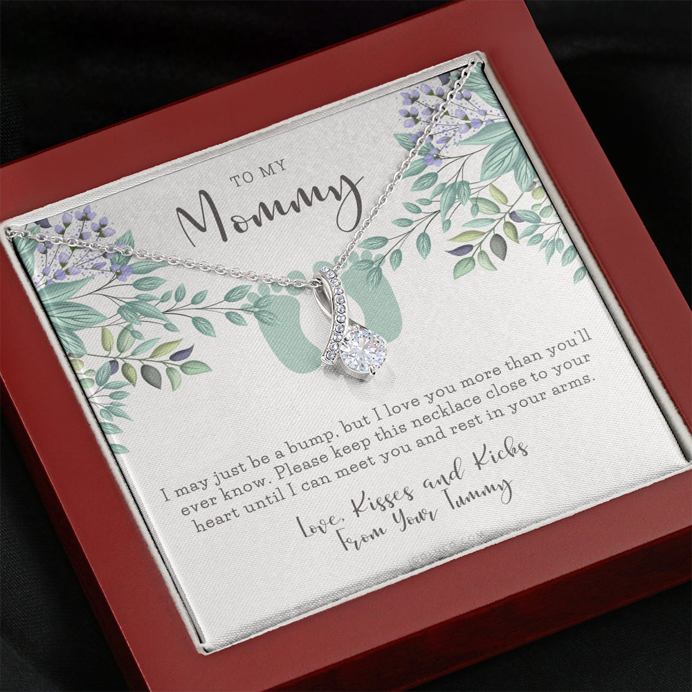 ALLURING BEAUTY Necklace | Mom to be gift | New Mommy Gift Necklace | Pregnant Wife Gift | I May Just Be A Bump But I Love You | To mummy from bump | To Mommy to be