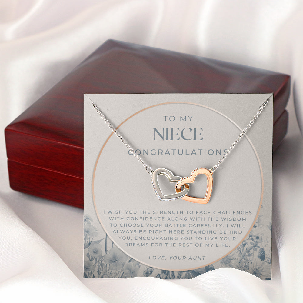 Interlocking Necklace, To My Niece, Live Your Dreams Necklace, Gift for Niece from Aunt, Niece Birthday, Graduation