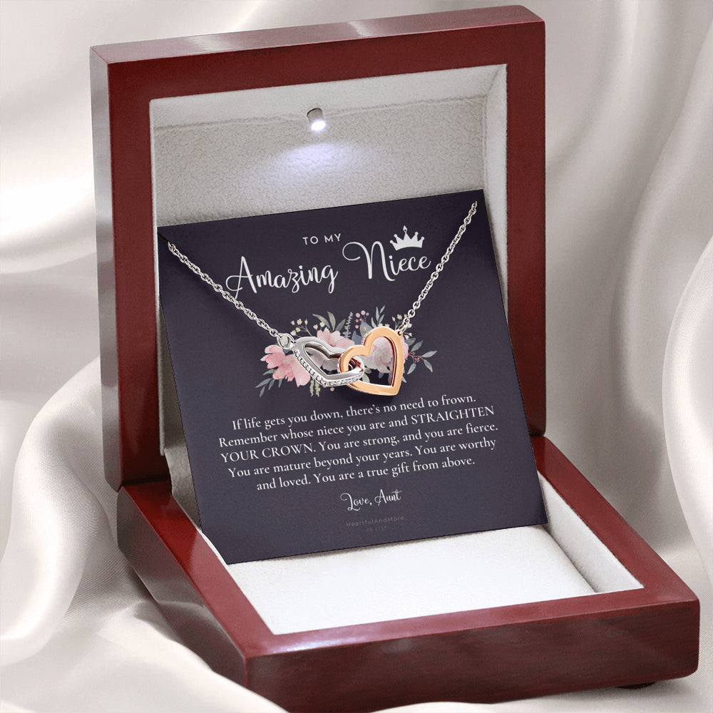 To My Amazing Niece, Straighten Your Crown Necklace, Aunt Niece Necklace, Niece Birthday Gift, Niece Graduation Gift