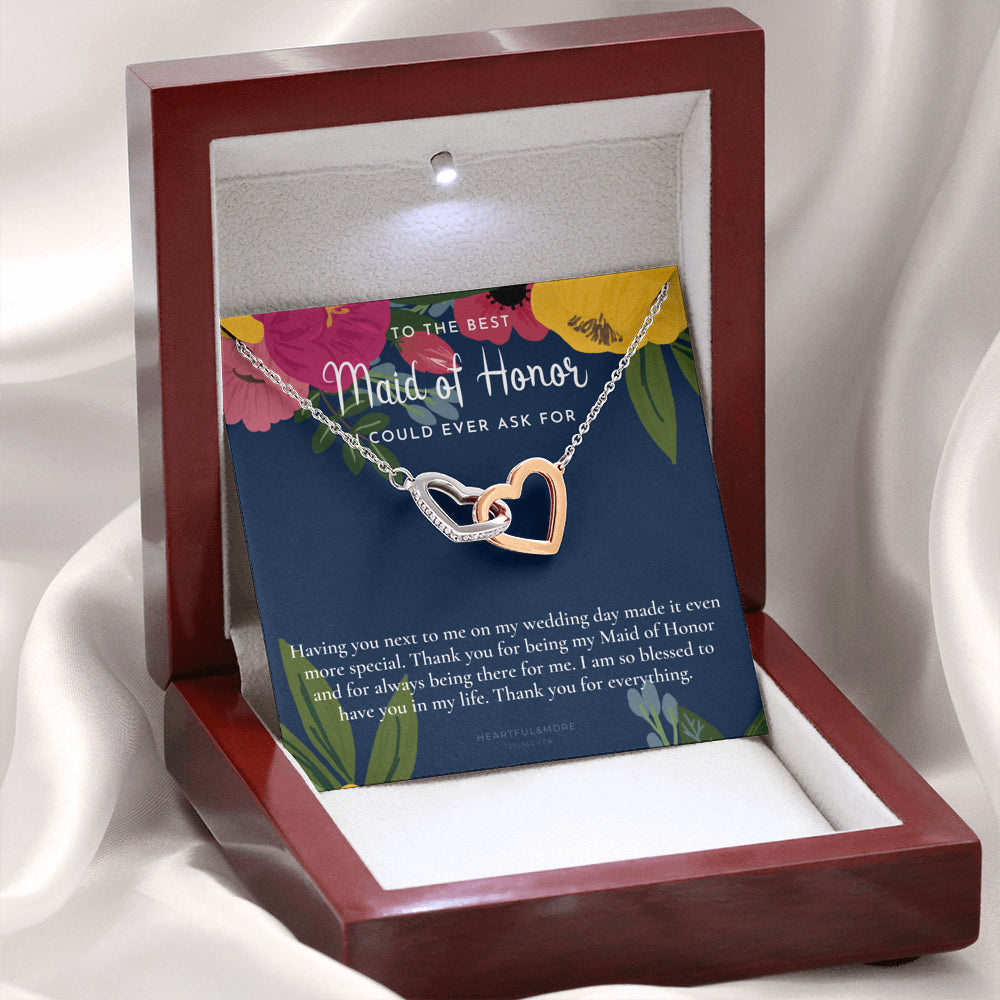 Maid of Honor Thank You Gift From Bride, Bridesmaid Gift, Maid of Honor Gift Necklace, Matron of Honor Gift, Thank You Gift From Bride