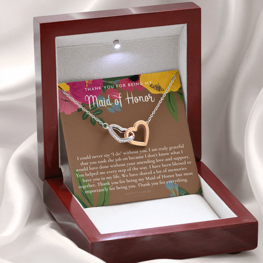 Maid of Honor Thank You Gift From Bride, Bridesmaid Gift, Maid of Honor Gift Necklace, Matron of Honor Gift, Thank You Gift From Bride