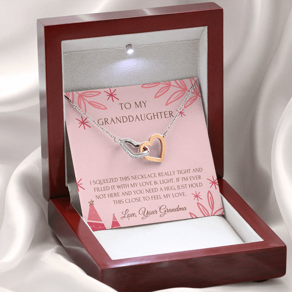 To My Granddaughter Connected Hearts Necklace Gift from Grandma
