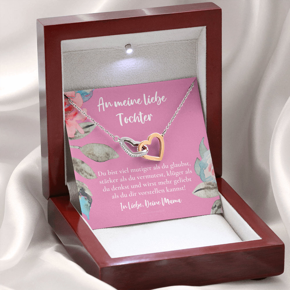 Halskette für Tochter, Geburtstagsgeschenk für Tochter, Goldene Herzen Kette für Tochter, Silberkette, Konfirmation Geschenk, für Tochter