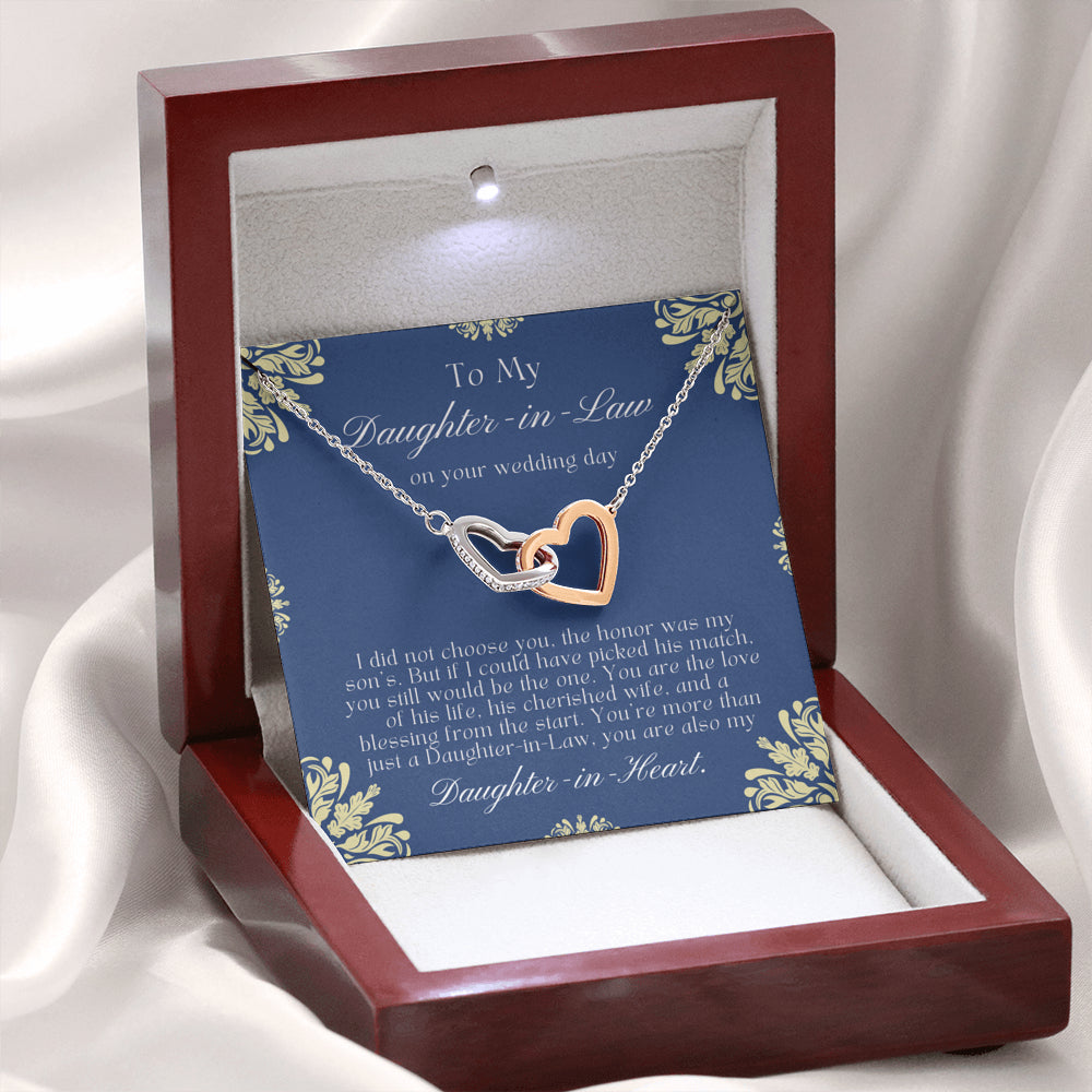 Daughter-In-Law Gift Necklace, Wedding Gift, Jewelry From Mother-In Law, Gift for Bride, Daughter-In-Heart, Welcoming Daughter In Law