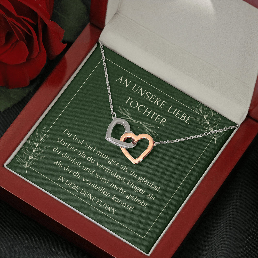 Geburtstagsgeschenk für Tochter von Eltern, Halskette Tochter, Schlichte Halskette, Goldene Herzen Kette für Tochter, Konfirmation