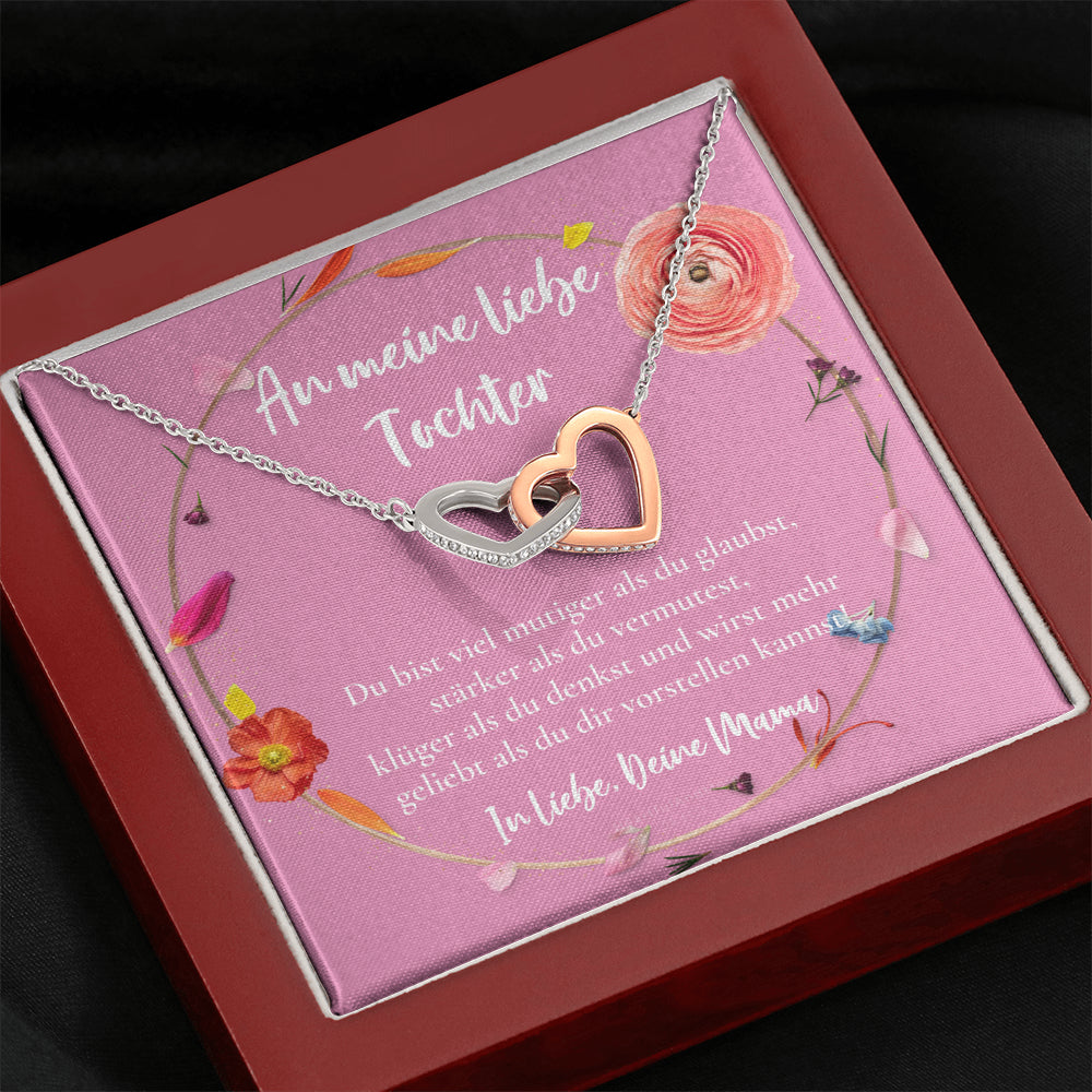 Halskette für Tochter, Geburtstagsgeschenk für Tochter, Goldene Herzen Kette für Tochter, Silberkette, Konfirmation Geschenk, für Tochter