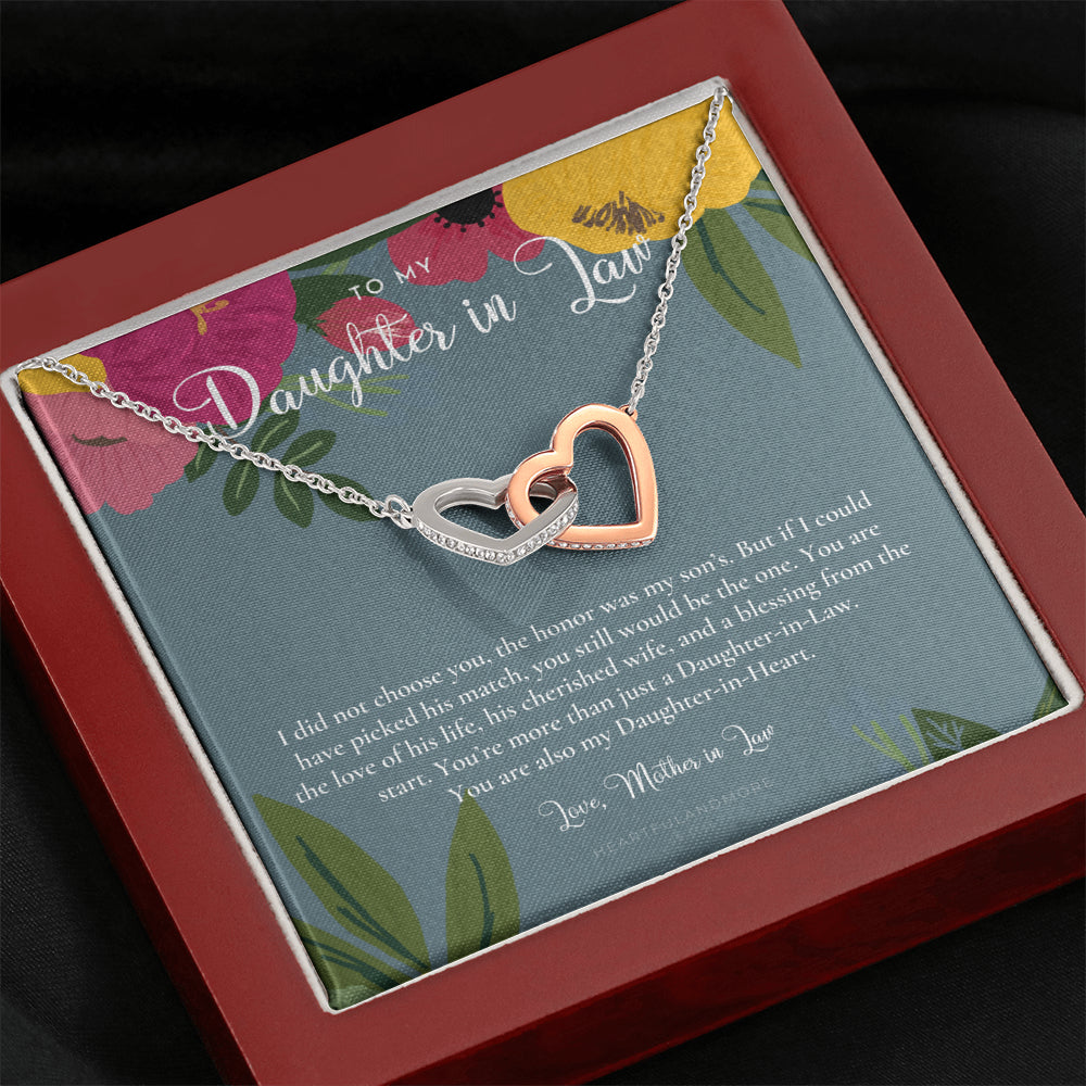 Daughter-In-Law Gift Necklace, Wedding Gift, Jewelry From Mother-In Law, Gift for Bride, Daughter-In-Heart