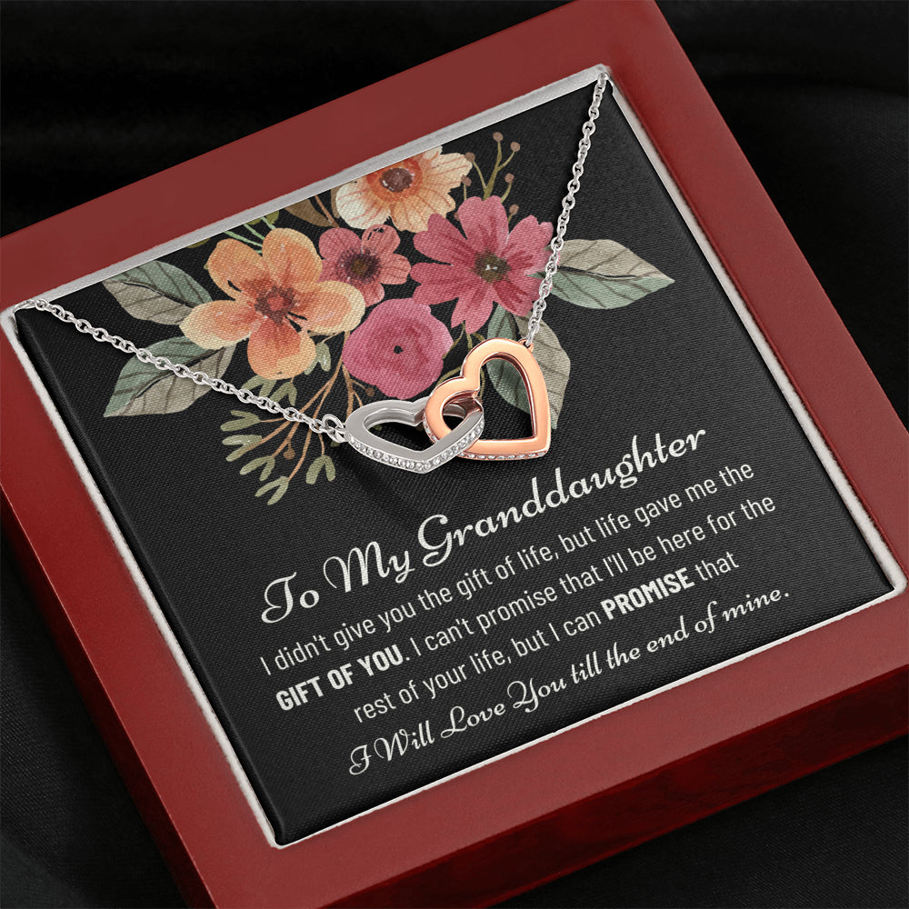 Forever Love Granddaughter Interlocking Heart Necklace Gift from Grandma