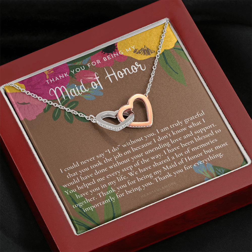 Maid of Honor Thank You Gift From Bride, Bridesmaid Gift, Maid of Honor Gift Necklace, Matron of Honor Gift, Thank You Gift From Bride