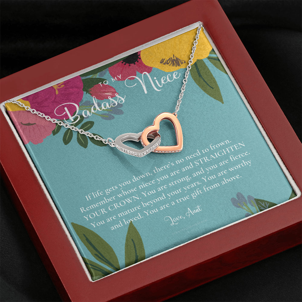 To My Badass Niece, Straighten Your Crown Necklace, Aunt Niece Necklace, Niece Birthday Gift, Niece Graduation Gift