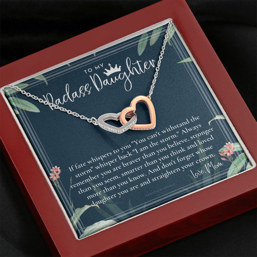 Daughter Gift from Mom, Heart Necklace Daughter Gift, Interlocking Necklace to Daughter, Daughter Graduation, Birthday Gift, Necklace